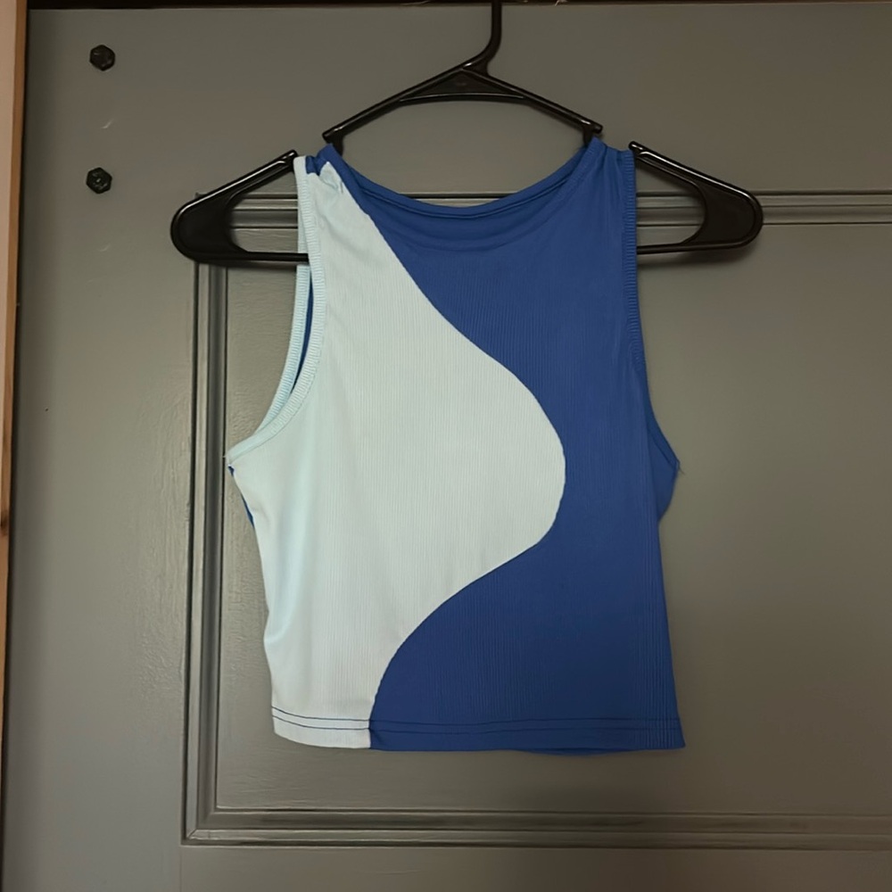 A crop mixed blue color tank from SHEIN.